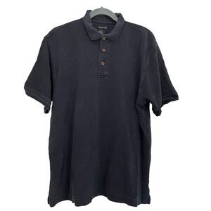 George Polo Shirt Silk Blend Men's Short Sleeve Charcoal Black SZ XL